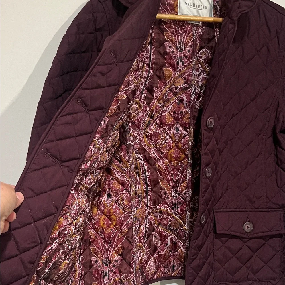 Van Heusen Women's Deep Plum Quilted Puffer Coat